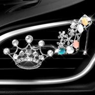 👑 shimmering crystal crown high heel shoe car vent clip: glamorous essential oil diffuser & bling accessory for women logo