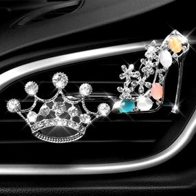 img 4 attached to 👑 Shimmering Crystal Crown High Heel Shoe Car Vent Clip: Glamorous Essential Oil Diffuser & Bling Accessory for Women