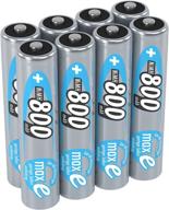 ansmann rechargeable micro aaa batteries, 1.2v/800mah, nimh with maxe technology - ideal for high power devices - 8 pack logo