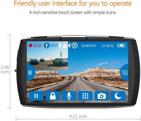 img 3 attached to 📹 Z-Edge Dual Dash Cam 4.0" Touch Screen Front and Rear Dash Cam FHD 1080P with Night Mode, Included 32GB Card, 155 Degree Wide Angle, WDR, G-Sensor, Loop Recording, Supports up to 256GB Max Capacity