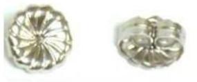 img 1 attached to 💎 Set of 2 Friction Post Earring Backs in 14K White Gold - Jewelry