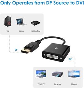 img 3 attached to 🔌 Высококачественный адаптер Rankie DP to DVI - Надежный соединитель DisplayPort с золотым покрытием DVI мужской к женскому (черный)