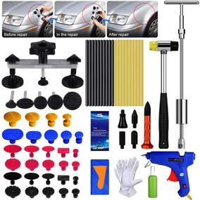 img 4 attached to 🔧 Effective Title: "AUTOPDR Dent Repair Tools - 69pcs Paintless Dent Repair Kits, 2 in 1 T-Puller for Big Dents, Bridge Dent Puller for Small-Middle Dents - Ideal Car Body Hail Dent Removal Kit