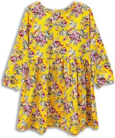 img 2 attached to Charming Floral Sleeve Cotton Dresses for Girls: Remimi Clothing Collection