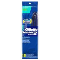 🪒 gillette sensor2 plus pivoting head disposable razors for men, 15-pack logo