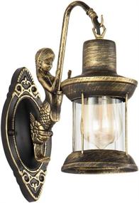 img 4 attached to 🧜 Vintage Mermaid Wall Sconce with Brass Finish – Perfect Lighting for Bar, Cafe, and Balcony