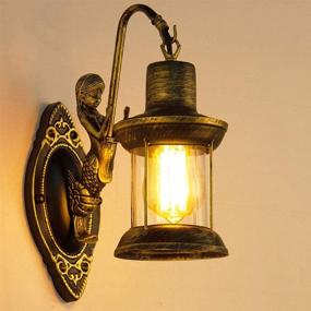 img 2 attached to 🧜 Vintage Mermaid Wall Sconce with Brass Finish – Perfect Lighting for Bar, Cafe, and Balcony