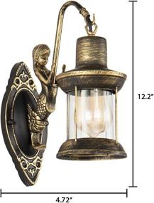 img 3 attached to 🧜 Vintage Mermaid Wall Sconce with Brass Finish – Perfect Lighting for Bar, Cafe, and Balcony