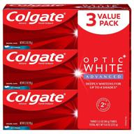 🦷 colgate optic white advanced teeth whitening toothpaste (3 pack), icy fresh - 3.2 ounce, 2% hydrogen peroxide logo