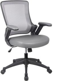 img 3 attached to 🪑 Height Adjustable Mid-Back Mesh Office Chair - Gray - 25''W x 25''D x 34''H - Task Chair with Arms