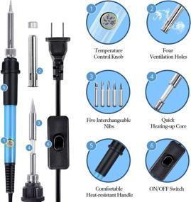 img 3 attached to 🔥 Adjustable Temperature Leather Tweezers for Soldering