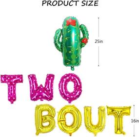 img 3 attached to 🌮 Taco Bout Two Birthday Party Decorations - Taco Bout Two Foil Letter Balloons + Cactus Fiesta Themed Banner for Taco Twosday 2nd Birthday Party Supplies (Pink, Taco Bout Two) - Qinsly 14PCS Kit