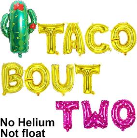 img 1 attached to 🌮 Taco Bout Two Birthday Party Decorations - Taco Bout Two Foil Letter Balloons + Cactus Fiesta Themed Banner for Taco Twosday 2nd Birthday Party Supplies (Pink, Taco Bout Two) - Qinsly 14PCS Kit