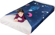 🚀 sensory compression sheet for kids, twin size stretchy bed sheet with breathable fabric, weighted blanket alternative, mattress fitted bedding, dream rocket ship design - enhanced seo logo