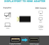 🎦 2-пакутный переходник dp в hdmi - kuxiyan, позолоченный адаптер displayport до hdmi 1080p, мужской к женскому 1.3v - черный логотип