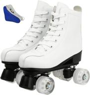 🛼 jessie roller skates: premium pu leather skates for women - classic four-wheel outdoor and indoor skates for adults logo