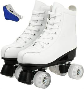 img 4 attached to 🛼 Jessie Roller Skates: Premium PU Leather Skates for Women - Classic Four-Wheel Outdoor and Indoor Skates for Adults
