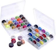 🧵 prewound thread bobbins with bobbin box - 50 pieces, assorted colors for brother, babylock, janome, elna, singer logo