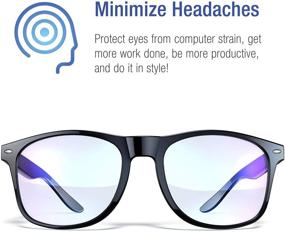 img 1 attached to Blue Light Blocking Gamer Glasses: Protect Your Eyes from LCD/LED Screen, Reduce Eye Strain & Headaches, Aid in Sleep - Unisex Eyewear