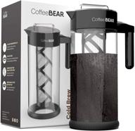 🐻 premium cold brew coffee maker and tea brewer - coffee bear, 1.3l (44oz), borosilicate glass pitcher with mesh filter logo