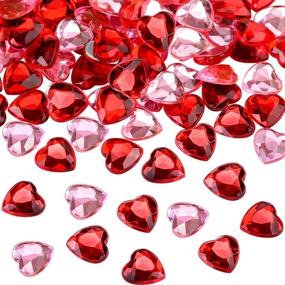 img 4 attached to ❤️ Valentine's Day & Wedding Heart Scatter Decoration - Red/Pink Acrylic Heart Rhinestones, 0.5 Inch (100 pcs)