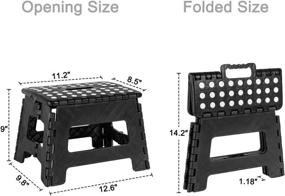 img 3 attached to 🪑 Cliusnra Folding Step Plastic Stool: Compact Black Small Foot Kitchen Bathroom Camp Up for Adults