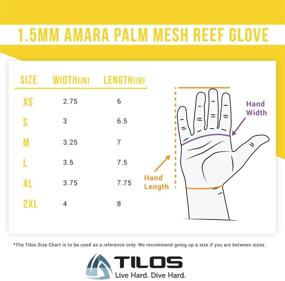 img 3 attached to Tilos 1.5mm Tropical Dive Gloves: UPF50+ Stretchy Mesh with Amara Leather for Paddling, Jet Skiing, Sailing, and More!