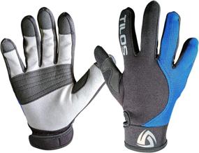 img 4 attached to Tilos 1.5mm Tropical Dive Gloves: UPF50+ Stretchy Mesh with Amara Leather for Paddling, Jet Skiing, Sailing, and More!