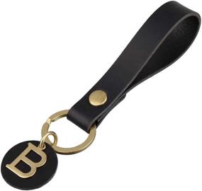 img 4 attached to 🔑 Exquisite Richbud Initial Leather Keychain: Perfect Men's Accessory