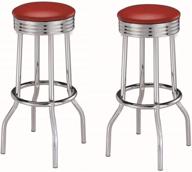 🔴 red chrome bar stool set of 2 by coaster home furnishings logo