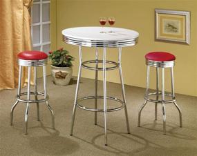 img 1 attached to 🔴 Red Chrome Bar Stool Set of 2 by Coaster Home Furnishings