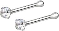 📿 seo-optimized forbidden body jewelry sterling silver micro nose studs, cz simulated diamond bone stud for women and men, 1.5 mm crystal, 22g logo