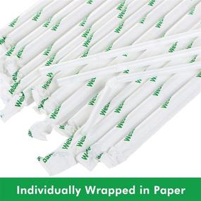 img 2 attached to 🌱 Webake Plant-based Straws: 200 Pack of 9 Inch Individually Wrapped Eco-Friendly Straws, Compostable & Flexiable PLA Drinking Straws for Tumbler Water Bottle