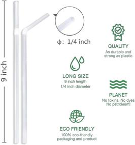 img 1 attached to 🌱 Webake Plant-based Straws: 200 Pack of 9 Inch Individually Wrapped Eco-Friendly Straws, Compostable & Flexiable PLA Drinking Straws for Tumbler Water Bottle