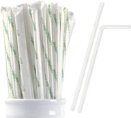 🌱 webake plant-based straws: 200 pack of 9 inch individually wrapped eco-friendly straws, compostable & flexiable pla drinking straws for tumbler water bottle logo
