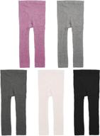 👧 bundle of style: 3/5 pack baby little girls ankle cable knit leggings pants kids footless tights stocking logo