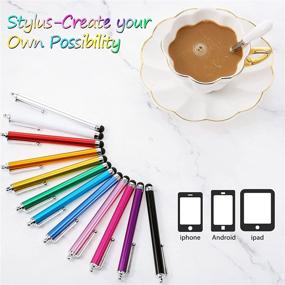 img 2 attached to 🖊️ Multicolor Stylus Pen Set of 36 for Universal Touch Screens - Compatible with iPhone, iPad, Tablet