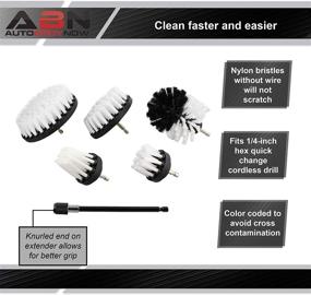 img 1 attached to ABN 1/4 дюйма Насадка для трения из нейлона с буровым вращением, Набор для чистки, 5 шт. с продлением из 1 шт. - Мягкие щетки для эффективной чистки (Белый)