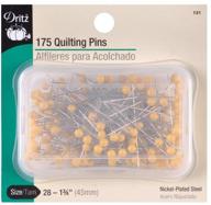 dritz 131 quilting pins, yellow, 1-3/4-inch (175-count): premium quality quilting pins for precise and secure fabric placement logo