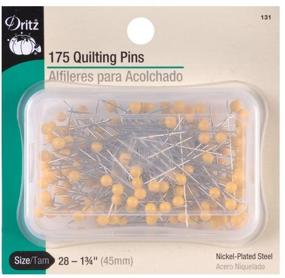 img 1 attached to Dritz 131 Quilting Pins, Yellow, 1-3/4-Inch (175-Count): Premium Quality Quilting Pins for Precise and Secure Fabric Placement