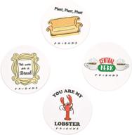 📺 authentic friends tv show ceramic drink coasters | set of 4 with cork backing logo