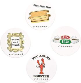 img 4 attached to 📺 Authentic Friends TV Show Ceramic Drink Coasters | Set of 4 with Cork Backing