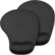 black jsd gel mouse pad with wrist support wrist rests - 10.00×9.25×1.3 inches (2 pack) logo