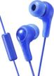 blue gumy in ear earbuds with stay fit ear tips and mic logo