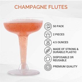 img 1 attached to 🥂 Oasis Creations Plastic Champagne Glasses Set (50 Count) - 4.5oz Stem Cups - Perfect for Birthday Party, Wedding Reception and More!