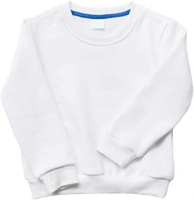 img 4 attached to 👕 Cotton Toddler Boy's Girl's Unisex Solid Color Sweatshirt Pullover Top Shirt