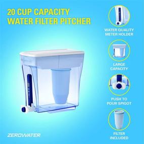 img 1 attached to 🚱 ZeroWater 20 Cup Ready-Pour NSF Certified Water Filter Pitcher - Reducing Lead, Heavy Metals, PFOA/PFOS - White & Blue