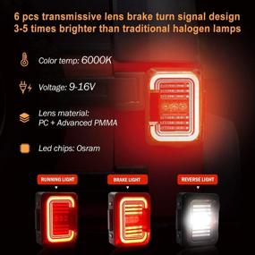 img 3 attached to 🚙 AMONLY Jeep Wrangler JK Tail Light: Clear Lens 20W Reverse & Brake Lights, DOT Approved - 2 PCS