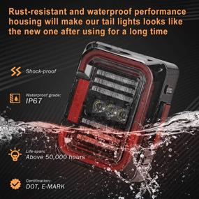 img 1 attached to 🚙 AMONLY Jeep Wrangler JK Tail Light: Clear Lens 20W Reverse & Brake Lights, DOT Approved - 2 PCS