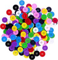 🧵 240 pieces resin buttons in 8 colors - 25mm round, multicolored, 4 holes - ideal for sewing crafts (1 inch) logo